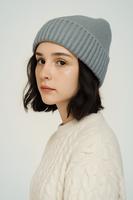Gorro de Punto Personalizado de Alta Calidad, Mezcla de Lana, Color Gris, Suave y Cálido, para Otoño/Invierno, para Playa y Viajes, para Regalo, Personalizable