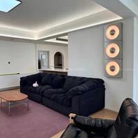 Lampu Dinding Modern Persegi dengan Bodi & Kap Lampu Aluminium Brushed, Lampu Dinding Dekoratif untuk Koridor Hotel, Dinding Latar Belakang Villa