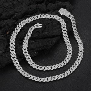 Hip Hop 8mm kubanische Kette Moissan ite Halskette für Männer Schnelle Lieferung S925 Silber Halskette Großhandel Diamant Halsketten für Frauen - Product Image 1
