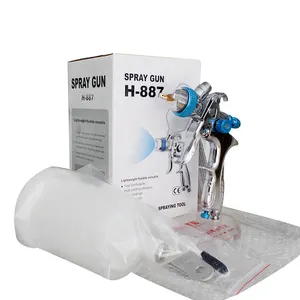 H-887 Air Spray Gun Hand Manual Spray Gun 1.4mm High Quality Paint Sprayer Plastic Tank Airbrush