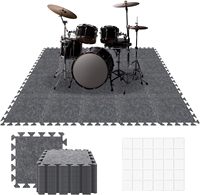 Tapis acoustiques anti-vibration en feutre PET haute densité, emboîtables, pour piano, tapis de sol, batterie