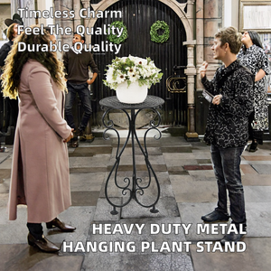 Soporte para Plantas de Metal con Recubrimiento en Polvo, Estilo Americano Moderno y Simple, Resistente, de 22.5 Pulgadas de Alto, Soporte para Macetas con Pedestal Individual - Product Image 2