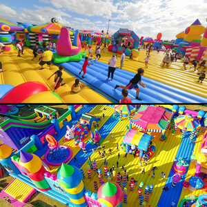 Lilytoys thương mại phổ biến ngoài trời khổng lồ vui vẻ thành phố <span class=keywords><strong>Inflatable</strong></span> công viên chủ đề hấp dẫn <span class=keywords><strong>Inflatable</strong></span> trẻ em sân chơi cho trẻ em - Product Image 4