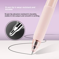 Stylo Gel Noir à Pointe Fine ST, Séchage Rapide, Encre Haute Pigmentation, Couleurs Macaron 05, Vente en Gros PC1959, Plastique, Bureau, École