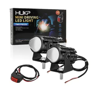 Toptan motosiklet Mini sürüş sis işık spot lamba projektör lazer Lens Led far 12V motosiklet aydınlatma sistemi
