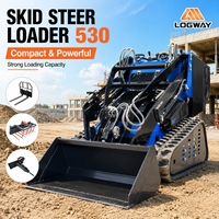 Mini-chargeuse sur chenilles LOGWAY de haute qualité avec une puissance hydraulique puissante pour les travaux de jardinage et les chantiers