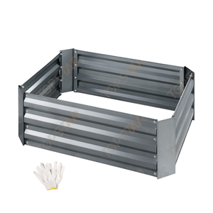 OEM & ODM Jumbo Size <span class=keywords><strong>in</strong></span> acciaio zincato <span class=keywords><strong>ferro</strong></span> letto da giardino rialzato scatola <span class=keywords><strong>fioriera</strong></span> per giardini all'aperto vasi di fiori e fioriere - Product Image 3