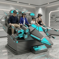 Simulator Pesawat Luar Angkasa VR 9D 4 Kursi Star VR X-Wing Wahana Gerak VR Multipemain untuk Mal, Museum Sains, Taman Hiburan VR