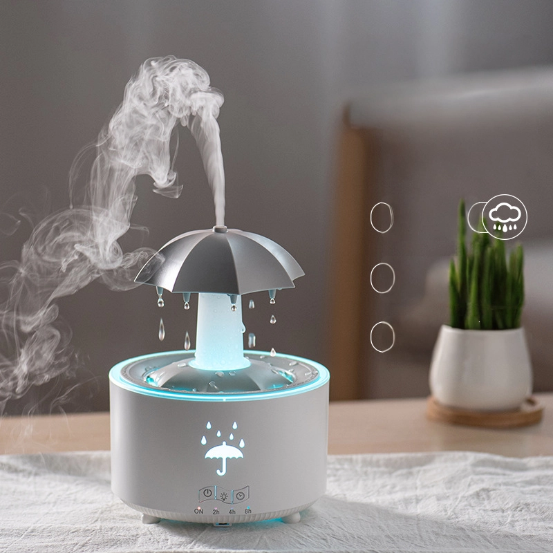 Smart Home Appliances Humidifier Hot Selling Rainbow Raindrop Aromatherapy Machine Rotating Water Drop Remote Control Purifier