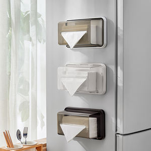 Caja de pañuelos tipo imán montada en la pared para nevera, almacenamiento de cocina, caja de almacenamiento magnética de papel tisú, soporte dispensador - Product Image 2