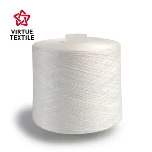 Hot selling 100% polyester spun yarn 30/1 20/1 ring spun with virgin technology