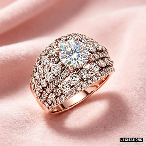 Anillo de Boda Personalizado de Oro Sólido S925/10K/14K/18K con Diamante Cultivado en Laboratorio de Un Quilate, Corte Brillante, Calidad VVS-VS, para Fiesta - Product Image 2