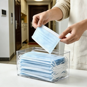 موزع مستطيل الشكل عصري وكلاسيكي من وانهان مع غطاء، تشطيب لامع، رفوف تخزين وعرض متعددة الوظائف للسلع الشخصية - Product Image 5