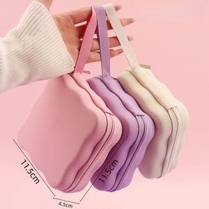Personalized Engraved PU Leather Fashion Square Charger Storage <b>Bag</b> Custom Name Solid Color <b>Tech</b> Organizer Compact Anti-Fall - Product Image 6