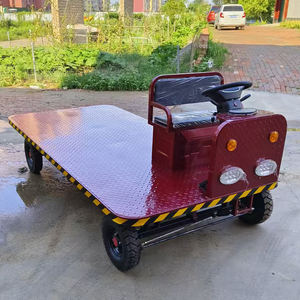 सस्ती कीमत चार पहियों 1 टन 2टन लोडिंग फ्लैट बेड ट्रांसफर ट्रॉली बैटरी स्टीयरिंग व्हील के साथ इलेक्ट्रिक फ्लैट कार्ट - Product Image 5