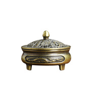 Mini brûleur d'encens en alliage de style chinois, pot vintage pour encens de bois de santal, support pour méditation zen, décoration de la maison