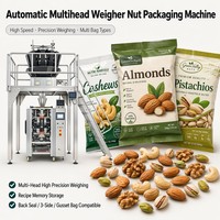 Machine d'emballage automatique multi-têtes pour noix, 20-45 sachets/min, pour noix, bonbons, snacks, fruits secs, amandes, cacahuètes, snacks soufflés