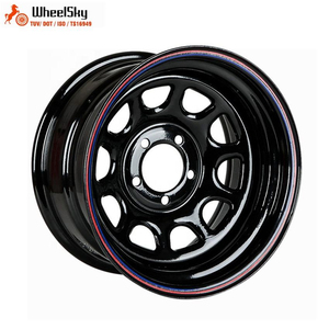 Rines Wheelsky Personalizados de 16 Pulgadas 16x8.0J 6x139.7 de Acero, 6 Orificios, Ocho Radios, Recubrimiento Negro, para 4x4 Todoterreno - Product Image 4