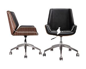 Bürostuhl mit mittlerer Rückenlehne aus Bugholz mit Aluminiumgestell - Product Image 1