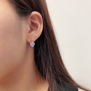 Xinfly Boucle <span class=keywords><strong>d</strong></span>'<span class=keywords><strong>oreille</strong></span> en or blanc 18 carats avec <span class=keywords><strong>aigue</strong></span>-<span class=keywords><strong>marine</strong></span> et diamant - Product Image 4