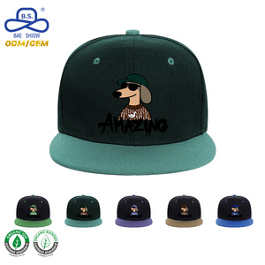 Premium Two Tone <strong>Snapback</strong> Baseball Cap Designer Contrast Color Flat Brim Custom Artwork Embroidery Blank <strong>Snapback</strong> - Product Image 1