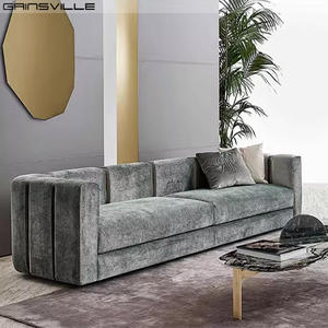 أريكة أريكة روجيانو ستين عالية الجودة أريكة إيطالية فاخرة حديثة من قماش ديفانو رمادي لامع - Product Image 1