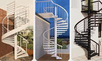 Escalier en colimaçon au design moderne, intérieur/extérieur, villa, appartement, sûr, durable, respectueux de l'environnement, structure métallique