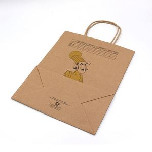 Bolsa de Compra de Papel Kraft Marrón Ecológica y Degradable con Asa para Promociones de Supermercado - Product Image 5