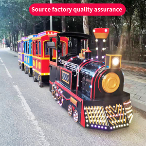 Centro comercial barato, trenes eléctricos para niños pequeños, paseos en parque de atracciones, tren turístico de uno a cuatro alimentado por batería, No con pista - Product Image 4