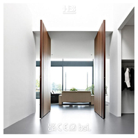 Moderne Minimaliste Sans Cadre Double Pivot Intérieur Étanche Acajou Solide En Bois Invisible Charnière Villas MDF Contreplaqué