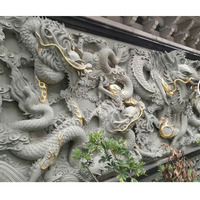 Fontaine d'eau en pierre naturelle sculptée en forme de grand dragon, décoration murale extérieure de jardin, vente chaude en Chine