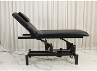 Table de massage moderne avec dossier réglable, en cuir PU, étagère de rangement, cadre en acier inoxydable, pliable, éponge haute densité