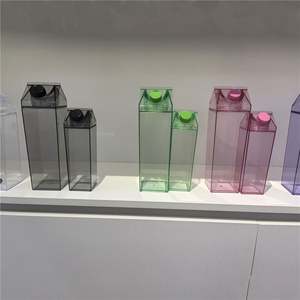 500Ml 1000Ml Colorful Square Bpa Free <b>Plastic</b> Milk Carton Water <b>Juice</b> <b>Bottles</b> With Screw Cover - Product Image 2