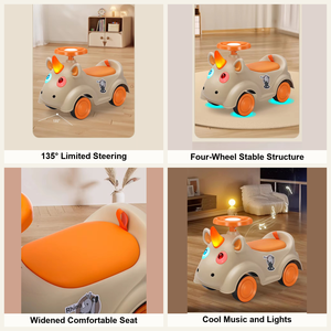 Trottinette Balancelle Enfant 4 Roues en Plastique avec Musique et Lumières pour Bébés Garçons et Filles, Utilisation Intérieure et Extérieure - Vente en Gros - Product Image 2