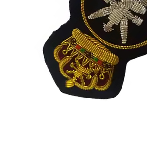 Handmade Gold Bullion Wire Patches & Badges Light Weight Hand Embroidery Patch Hand Made Embroidery Bullion Wire Badges - Product Image 4