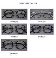 Nouvelles lunettes optiques en acétate ultra légères de luxe de conception italienne vintage rondes, verres 100% titane pur