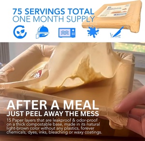 Piatti Monouso 5 Pezzi, 75 Porzioni, Grandi 9.5 Pollici, Multiuso, Riutilizzabili, Biodegradabili, 90% Meno Rifiuti, Per Casa e Viaggio, PEELWARE - Product Image 5