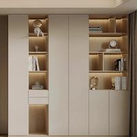 Estanterías y Librerías Modulares de Madera, Modernas, Minimalistas y de Lujo, con Iluminación LED para Sala de Estar, Dormitorio y Comedor