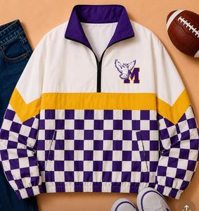 Chaqueta Cortavientos Personalizada con Estampado <span class=keywords><strong>de</strong></span> Leopardo Vintage y <span class=keywords><strong>Cuadros</strong></span>, Logotipo Bordado, Cierre <span class=keywords><strong>de</strong></span> Cremallera 1/4 - Product Image 4