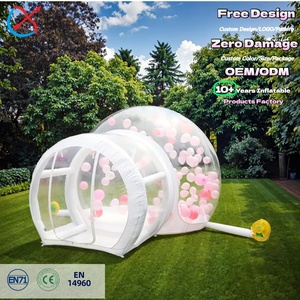 Casa de burbujas inflable tienda de burbujas de PVC de grado comercial Casa de rebote transparente con túnel para fiesta boda - Product Image 1