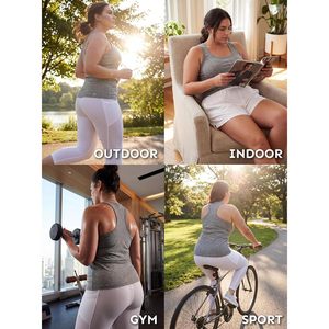 FOXA Women's 100% Cotton <b>Racer</b> <b>Back</b> Tank <b>Tops</b> Ribbed Fabric Breathable Multi Pack For Workout And Everyday Wear - Product Image 5