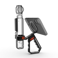 Pegangan Kamera Aksi Dua Perangkat dengan Penyangga Ponsel MagSafe untuk DJI Osmo Pocket 3 4 GoPro Insta360 Pegangan Tangan Kamera dari Paduan Aluminium