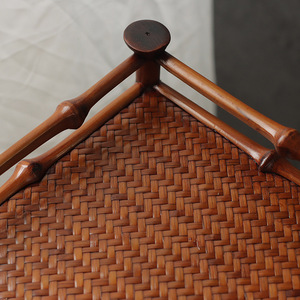 Estante para té de doble capa con superficie de bambú, estante de almacenamiento para utensilios de té, exhibición de mesa, origen Anji, color bambú Qiong - Product Image 3