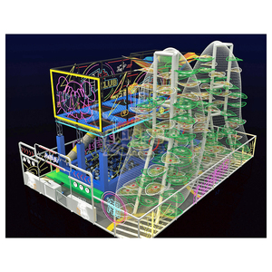 Parque de Aventuras Personalizado, Circuito Ninja, <span class=keywords><strong>Arena</strong></span> Interactiva, Equipo de Juegos Interior, Trampolín, Red de Arcoíris, Tobogán, Laberinto de Plástico - Product Image 3