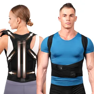Corretor de postura respirável para costas, suporte completo para dor no pescoço, ombro, meio e inferior