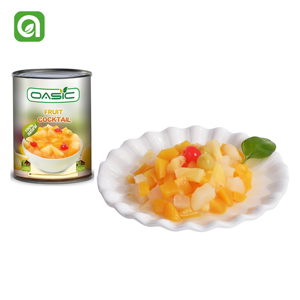 Özel Marka Yeşil Göl Konserve Karışık Meyve Kokteyli Şeftali Ananas Kiraz Armut ve Greyfurt Şurubu ile - 3 Yıl Raf Ömrü 3000g - Product Image 1
