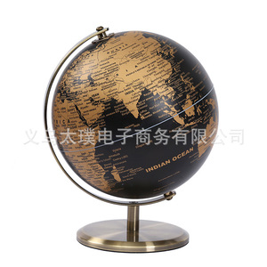 Premium office black and gold <b>globe</b> ornament with metal stand, 20cm one-way <b>globe</b>, English teaching <b>globe</b> - Product Image 5