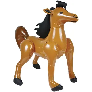 عالية الجودة البلاستيك نفخ الحصان للطي نفخ الحصان 3D الكرتون نموذج مضحك نفخ ألعاب حيوانات للأطفال