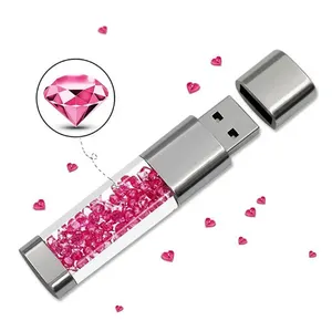 Kunden spezifischer Großhandel Crystal U Disk Business Kreatives Geschenk High Speed USB 2.0 Diamond Crystal 32GB 64GB 3.0 USB Flash Disk