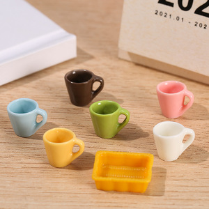 Mini-tasses en résine six couleurs pour la décoration de paysages en mousse, décoration artistique pour la maison, matériel de bricolage, assiettes, vente en gros - Product Image 4
